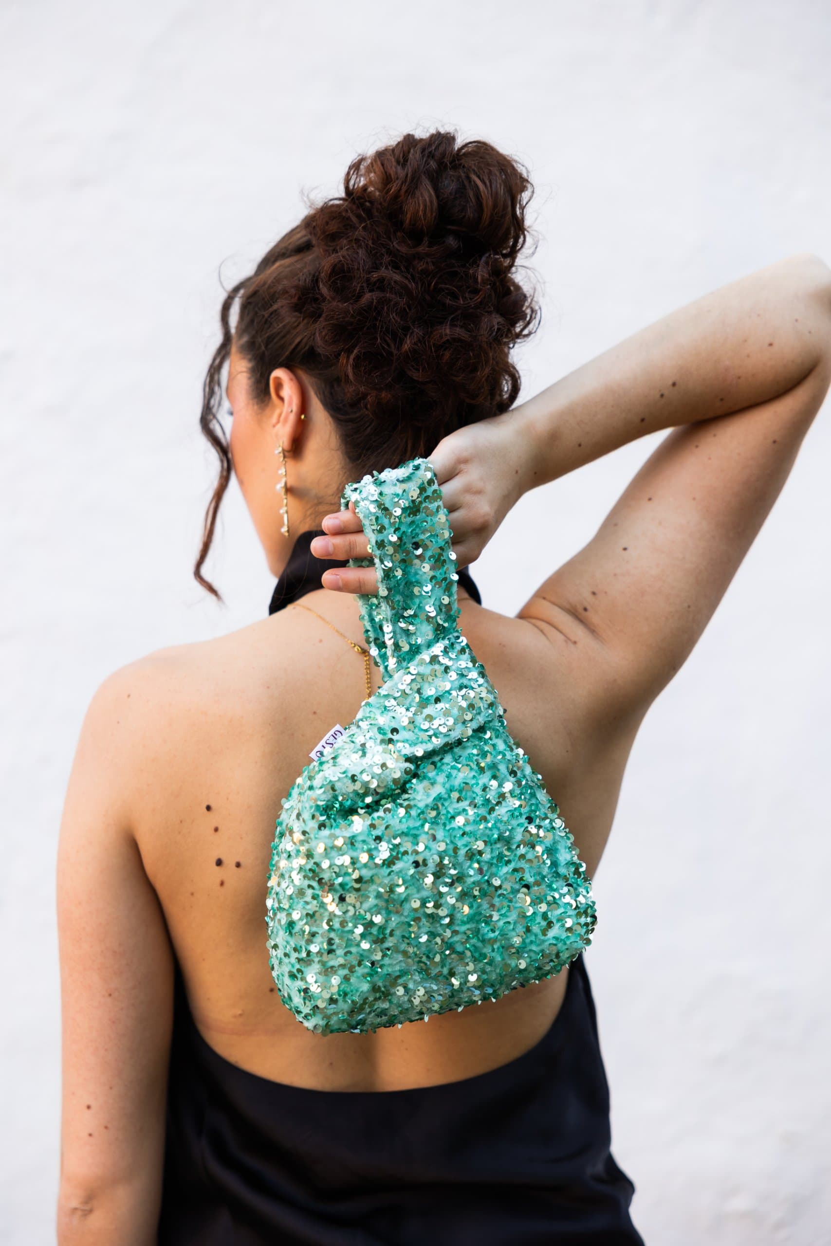 BOLSO DE MANO VERDE AGUA